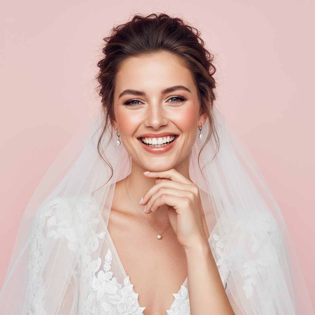 Messy Wedding Updo With Veil Ideas